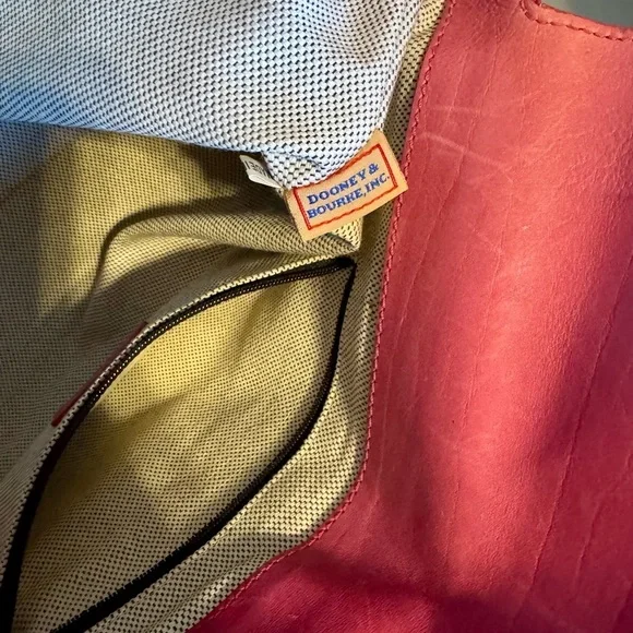 Black Leather Dooney and Bourke Women's Bag with bright pink Heart Accents - Picture 10 of 10